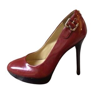 Guess Burgundy Stiletto Heels with Buckle